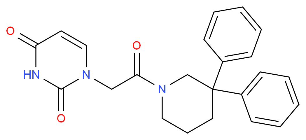1-[2-(3,3-diphenylpiperidin-1-yl)-2-oxoethyl]pyrimidine-2,4(1H,3H)-dione_分子结构_CAS_)