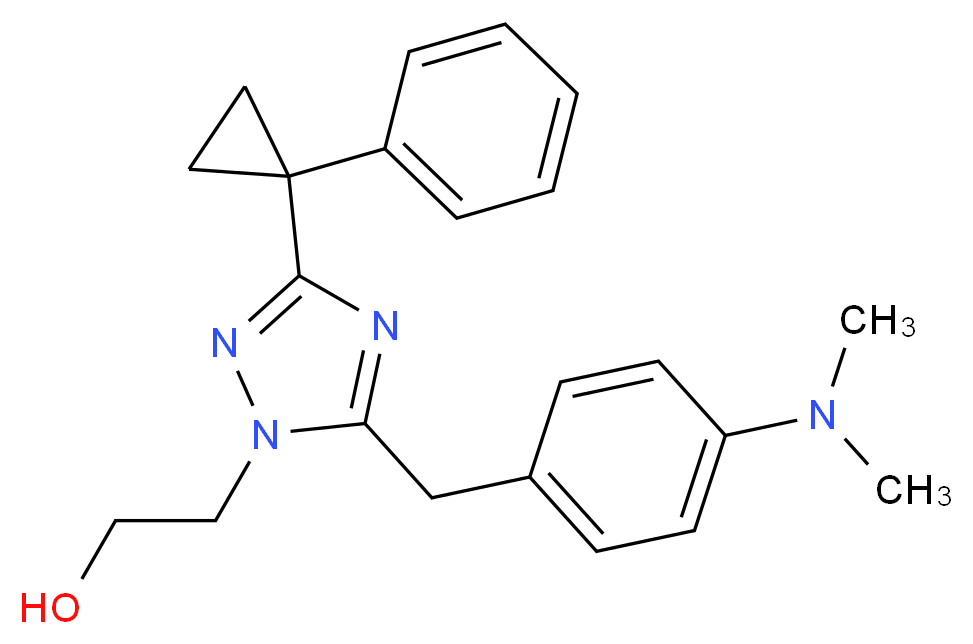 2-[5-[4-(dimethylamino)benzyl]-3-(1-phenylcyclopropyl)-1H-1,2,4-triazol-1-yl]ethanol_分子结构_CAS_)