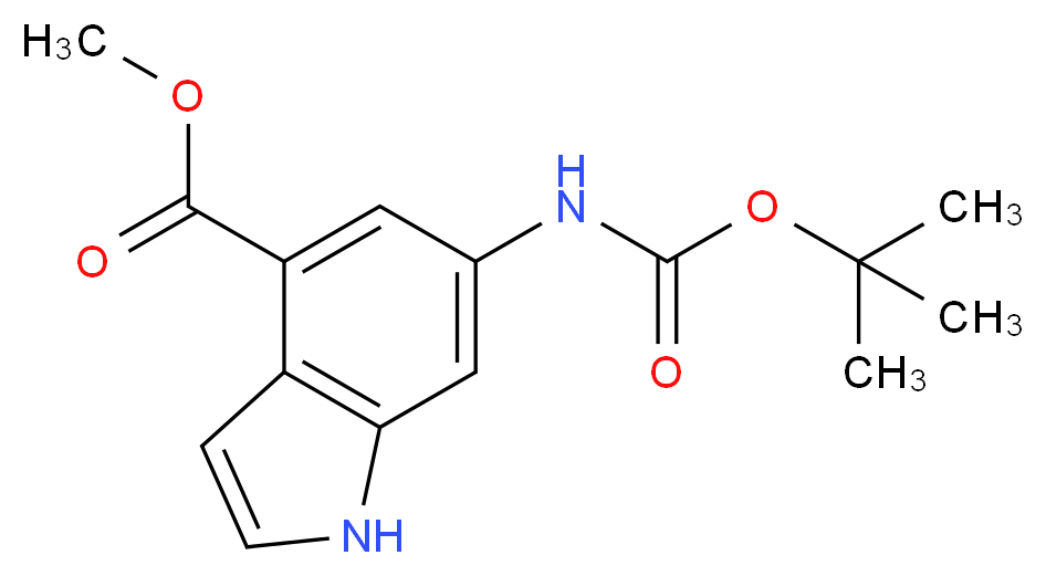 methyl 6-{[(tert-butoxy)carbonyl]amino}-1H-indole-4-carboxylate_分子结构_CAS_731810-56-3