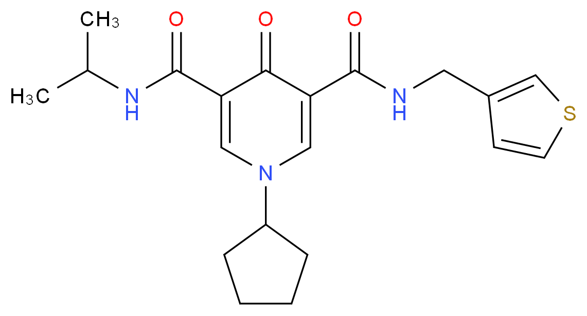 1-cyclopentyl-N-isopropyl-4-oxo-N'-(3-thienylmethyl)-1,4-dihydro-3,5-pyridinedicarboxamide_分子结构_CAS_)