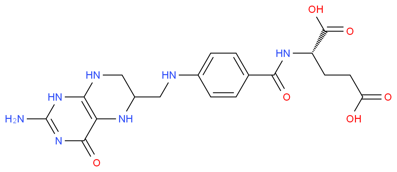 (2S)-2-[(4-{[(2-amino-4-oxo-1,4,5,6,7,8-hexahydropteridin-6-yl)methyl]amino}phenyl)formamido]pentanedioic acid_分子结构_CAS_29347-89-5