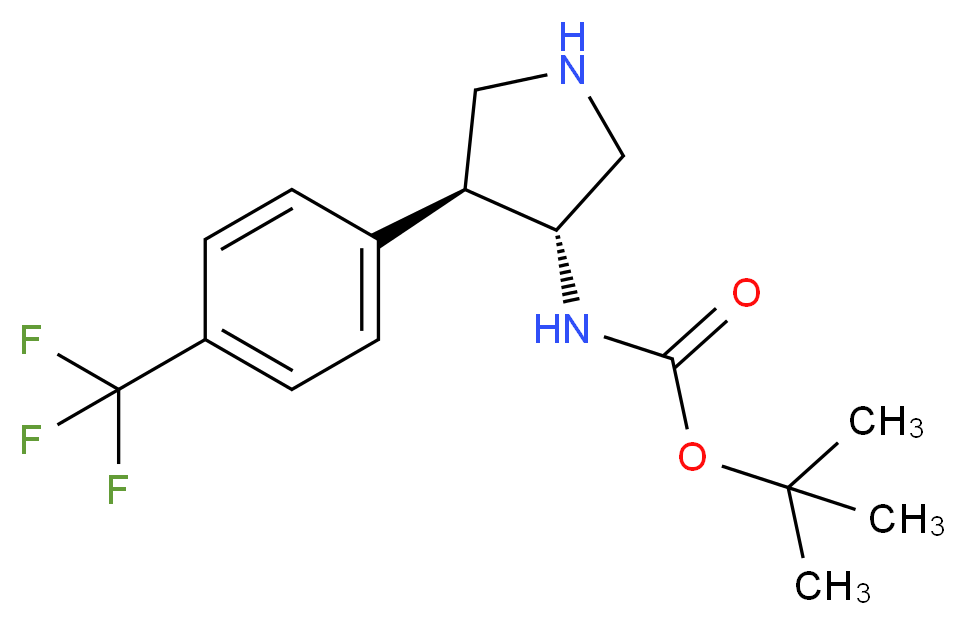 tert-butyl N-[(3R,4S)-4-[4-(trifluoromethyl)phenyl]pyrrolidin-3-yl]carbamate_分子结构_CAS_1260605-42-2