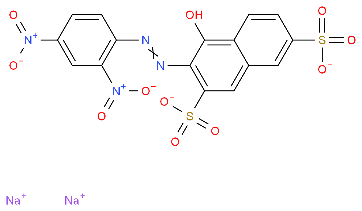 disodium 3-[2-(2,4-dinitrophenyl)diazen-1-yl]-4-hydroxynaphthalene-2,7-disulfonate_分子结构_CAS_5423-07-4