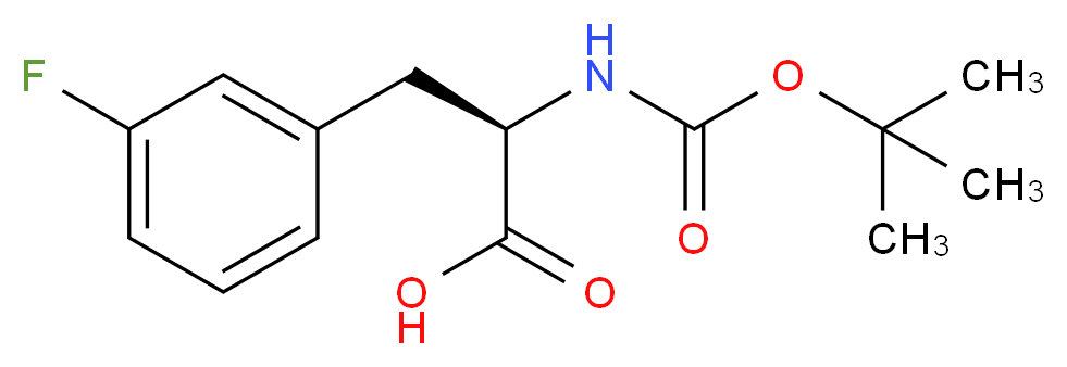 (2R)-2-{[(tert-butoxy)carbonyl]amino}-3-(3-fluorophenyl)propanoic acid_分子结构_CAS_114873-01-7