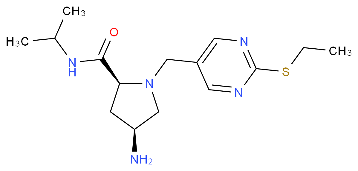 (2S,4S)-4-amino-1-{[2-(ethylthio)pyrimidin-5-yl]methyl}-N-isopropylpyrrolidine-2-carboxamide_分子结构_CAS_)