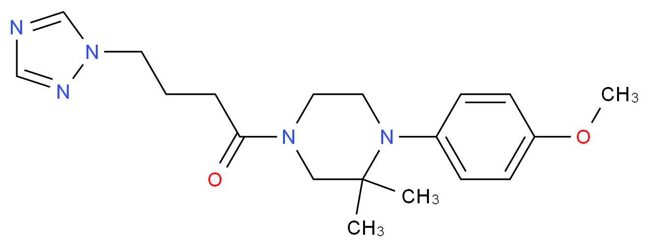 1-(4-methoxyphenyl)-2,2-dimethyl-4-[4-(1H-1,2,4-triazol-1-yl)butanoyl]piperazine_分子结构_CAS_)