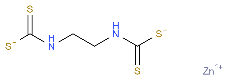 zinc(2+) ion ({2-[(sulfanidylmethanethioyl)amino]ethyl}carbamothioyl)sulfanide_分子结构_CAS_12122-67-7