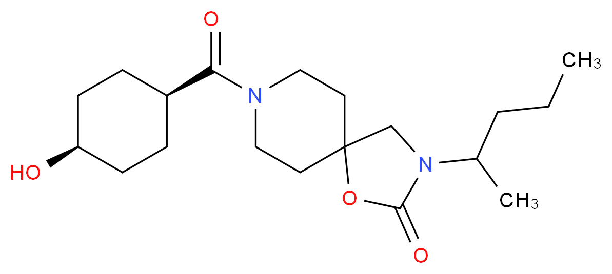 8-[(cis-4-hydroxycyclohexyl)carbonyl]-3-(1-methylbutyl)-1-oxa-3,8-diazaspiro[4.5]decan-2-one_分子结构_CAS_)