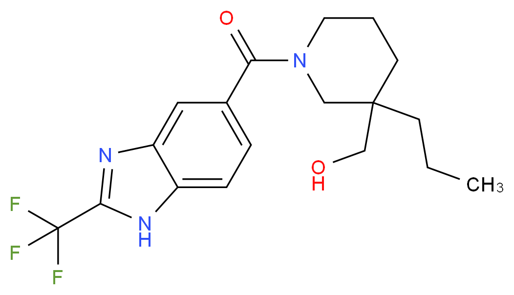 (3-propyl-1-{[2-(trifluoromethyl)-1H-benzimidazol-5-yl]carbonyl}piperidin-3-yl)methanol_分子结构_CAS_)