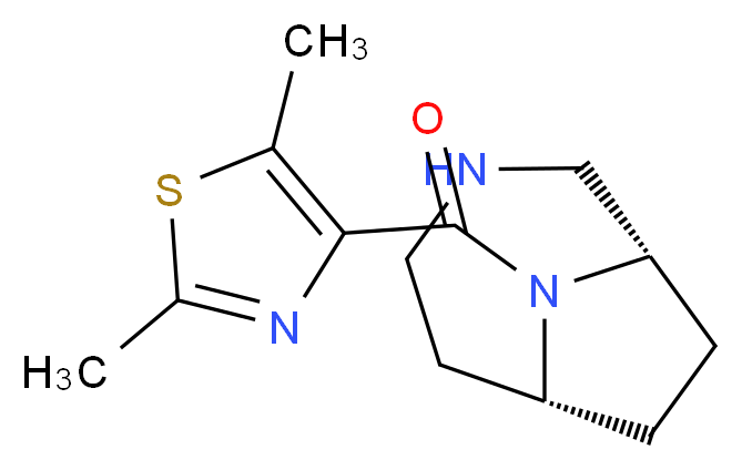 (1S*,6R*)-9-[(2,5-dimethyl-1,3-thiazol-4-yl)carbonyl]-3,9-diazabicyclo[4.2.1]nonane_分子结构_CAS_)