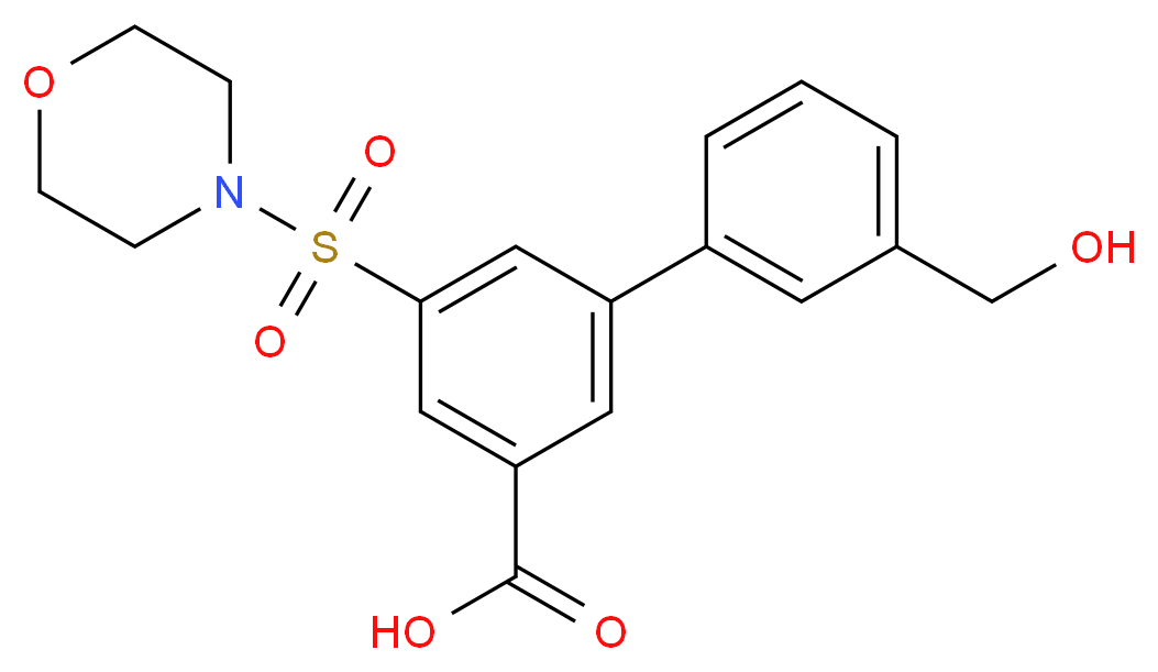 3'-(hydroxymethyl)-5-(morpholin-4-ylsulfonyl)biphenyl-3-carboxylic acid_分子结构_CAS_)