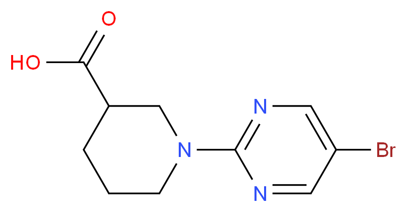 1-(5-Bromopyrimidin-2-yl)piperidine-3-carboxylic acid_分子结构_CAS_799283-93-5)