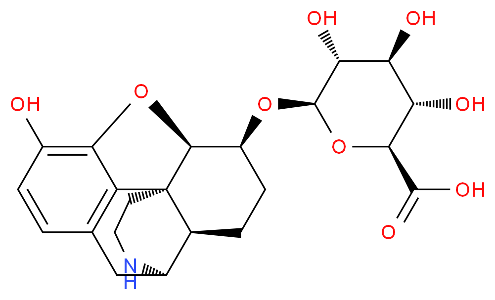 (2S,3S,4S,5R,6R)-3,4,5-trihydroxy-6-{[(1S,5R,13R,14S,17R)-10-hydroxy-12-oxa-4-azapentacyclo[9.6.1.0<sup>1</sup>,<sup>1</sup><sup>3</sup>.0<sup>5</sup>,<sup>1</sup><sup>7</sup>.0<sup>7</sup>,<sup>1</sup><sup>8</sup>]octadeca-7(18),8,10-trien-14-yl]oxy}oxane-2-carboxylic acid_分子结构_CAS_561323-10-2