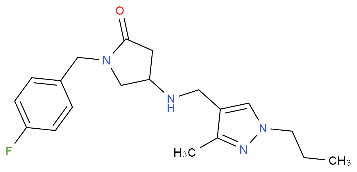 1-(4-fluorobenzyl)-4-{[(3-methyl-1-propyl-1H-pyrazol-4-yl)methyl]amino}-2-pyrrolidinone_分子结构_CAS_)