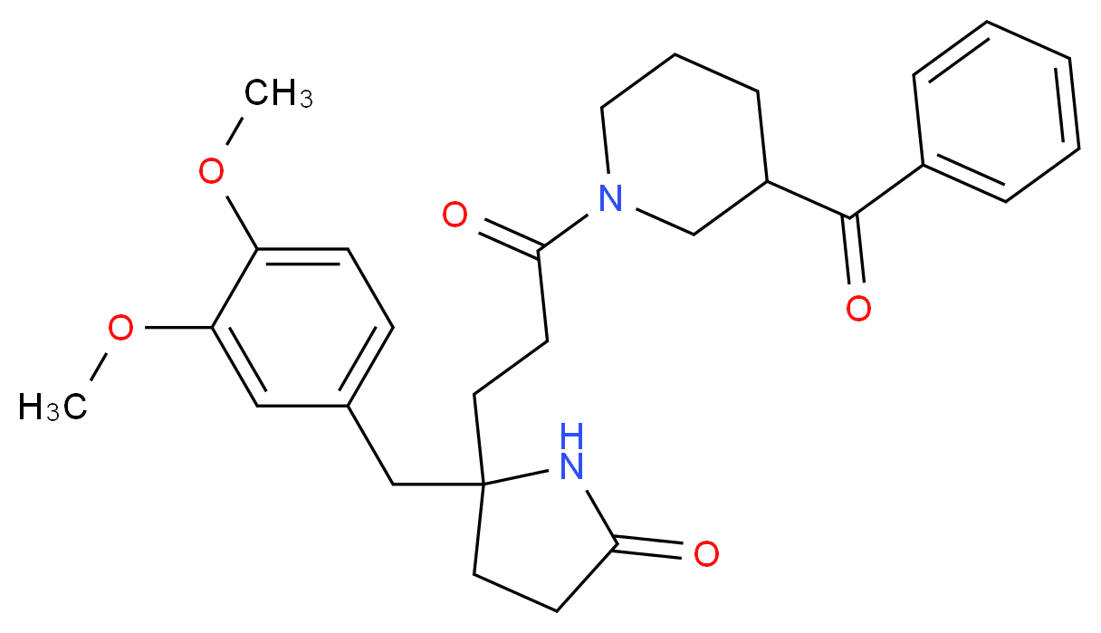 5-[3-(3-benzoyl-1-piperidinyl)-3-oxopropyl]-5-(3,4-dimethoxybenzyl)-2-pyrrolidinone_分子结构_CAS_)