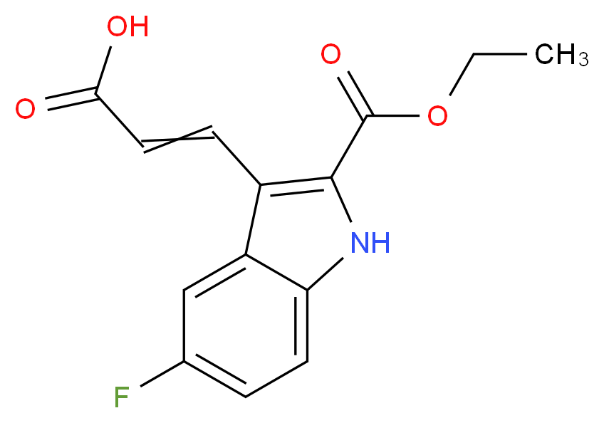 ETHYL 3-(2-CARBOXY-VINYL)-5-FLUORO-1H-INDOLE-2-CARBOXYLATE_分子结构_CAS_885273-65-4)