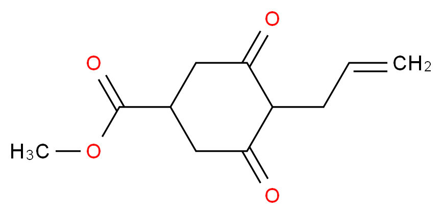 methyl 3,5-dioxo-4-(prop-2-en-1-yl)cyclohexane-1-carboxylate_分子结构_CAS_52935-96-3