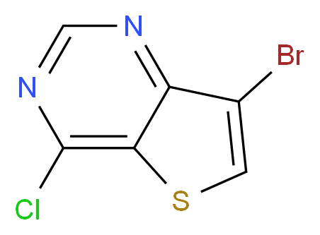 7-bromo-4-chlorothieno[3,2-d]pyrimidine_分子结构_CAS_31169-27-4