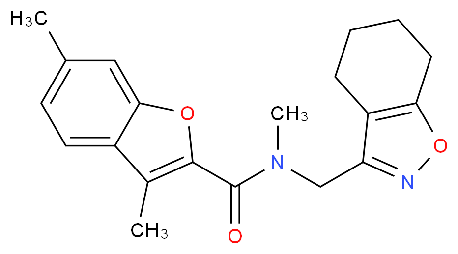 N,3,6-trimethyl-N-(4,5,6,7-tetrahydro-1,2-benzisoxazol-3-ylmethyl)-1-benzofuran-2-carboxamide_分子结构_CAS_)