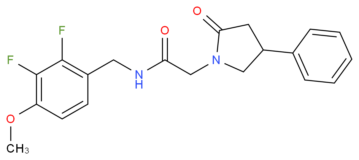 N-(2,3-difluoro-4-methoxybenzyl)-2-(2-oxo-4-phenylpyrrolidin-1-yl)acetamide_分子结构_CAS_)