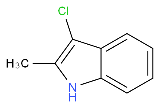 3-chloro-2-methyl-1H-indole_分子结构_CAS_7164-92-3