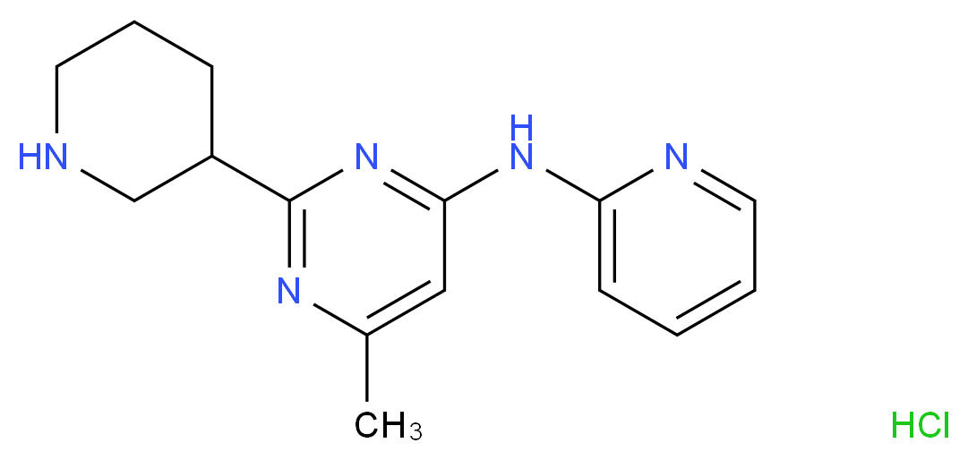 (6-Methyl-2-piperidin-3-yl-pyrimidin-4-yl)-pyridin-2-yl-amine hydrochloride_分子结构_CAS_)
