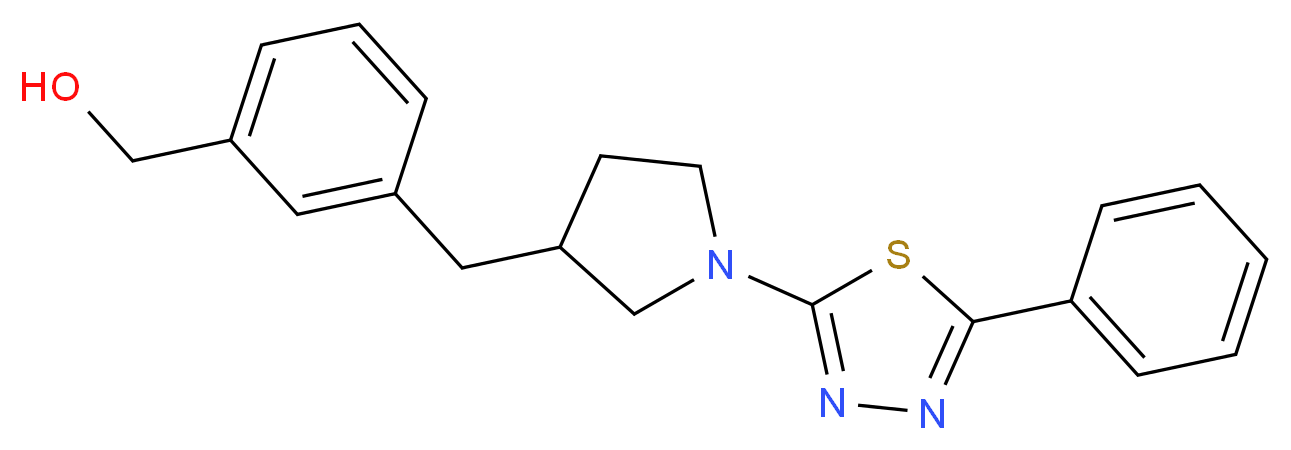(3-{[1-(5-phenyl-1,3,4-thiadiazol-2-yl)pyrrolidin-3-yl]methyl}phenyl)methanol_分子结构_CAS_)