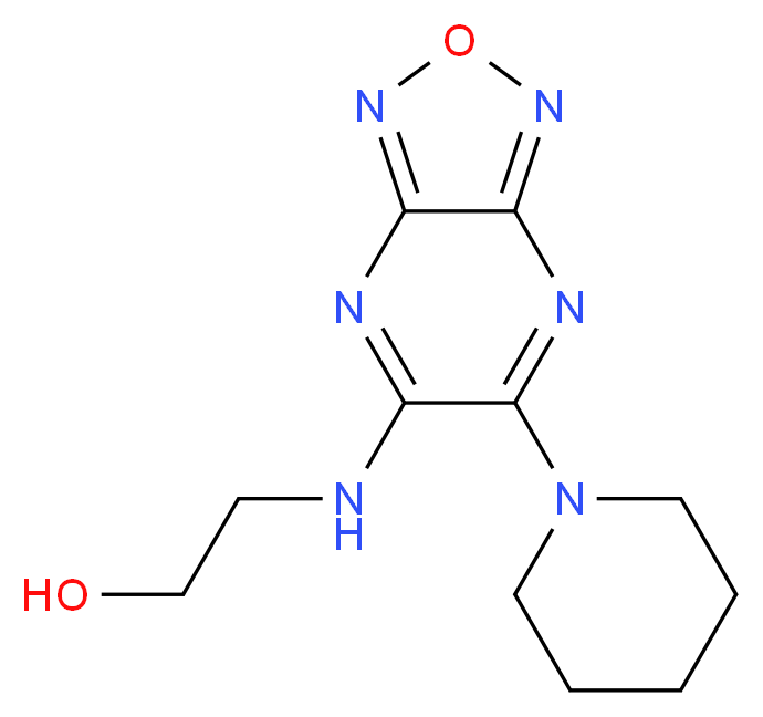 2-{[6-(1-piperidinyl)[1,2,5]oxadiazolo[3,4-b]pyrazin-5-yl]amino}ethanol_分子结构_CAS_)