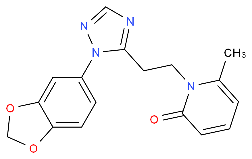 1-{2-[1-(1,3-benzodioxol-5-yl)-1H-1,2,4-triazol-5-yl]ethyl}-6-methylpyridin-2(1H)-one_分子结构_CAS_)