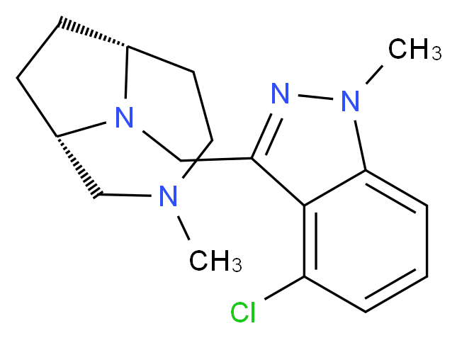 4-chloro-1-methyl-3-{[(1S*,6R*)-3-methyl-3,9-diazabicyclo[4.2.1]non-9-yl]methyl}-1H-indazole_分子结构_CAS_)
