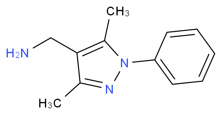 (3,5-dimethyl-1-phenyl-1H-pyrazol-4-yl)methanamine_分子结构_CAS_879896-52-3