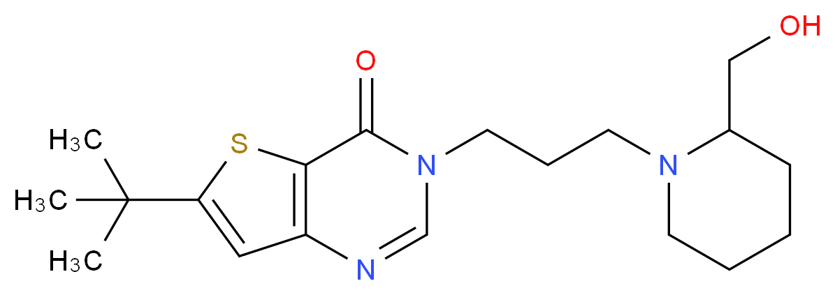 6-tert-butyl-3-{3-[2-(hydroxymethyl)piperidin-1-yl]propyl}thieno[3,2-d]pyrimidin-4(3H)-one_分子结构_CAS_)