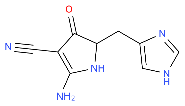 2-amino-5-(1H-imidazol-4-ylmethyl)-4-oxo-4,5-dihydro-1H-pyrrole-3-carbonitrile_分子结构_CAS_)