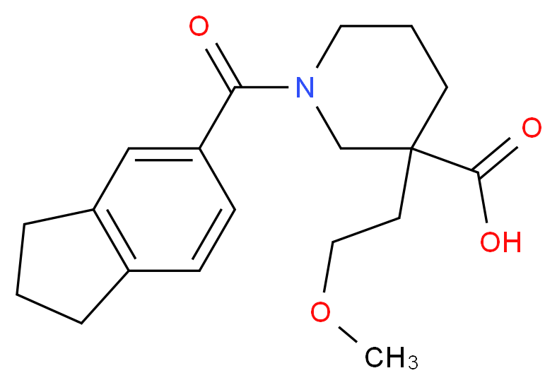 1-(2,3-dihydro-1H-inden-5-ylcarbonyl)-3-(2-methoxyethyl)-3-piperidinecarboxylic acid_分子结构_CAS_)
