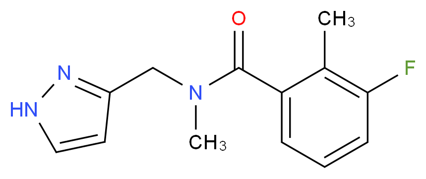 3-fluoro-N,2-dimethyl-N-(1H-pyrazol-3-ylmethyl)benzamide_分子结构_CAS_)