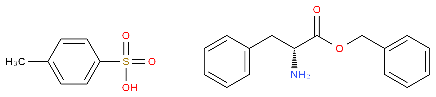 4-methylbenzene-1-sulfonic acid benzyl (2R)-2-amino-3-phenylpropanoate_分子结构_CAS_28607-46-7