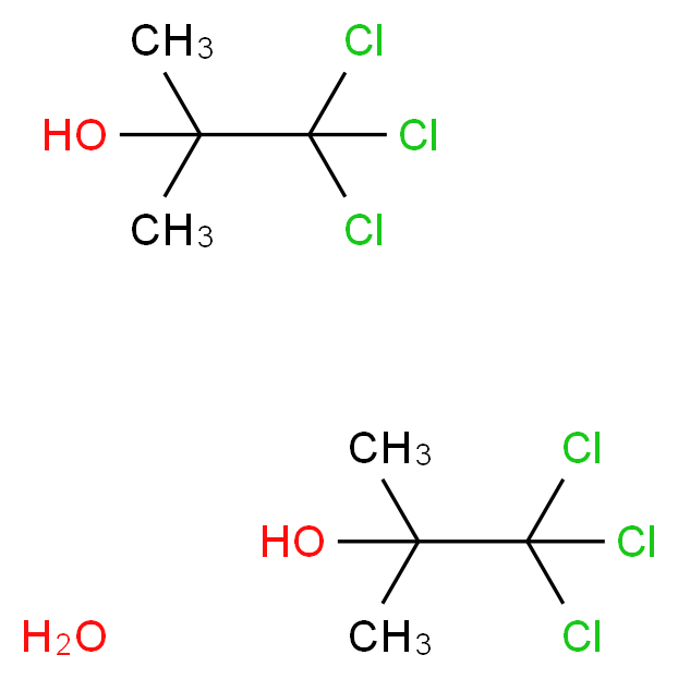 1,1,1-三氯-2-甲基-2-丙醇 半水合物_分子结构_CAS_6001-64-5)