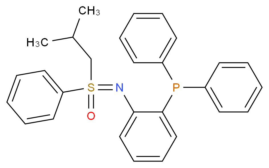 2-(diphenylphosphanyl)-N-[(R)-(2-methylpropyl)(oxo)phenyl-λ<sup>6</sup>-sulfanylidene]aniline_分子结构_CAS_1217481-62-3