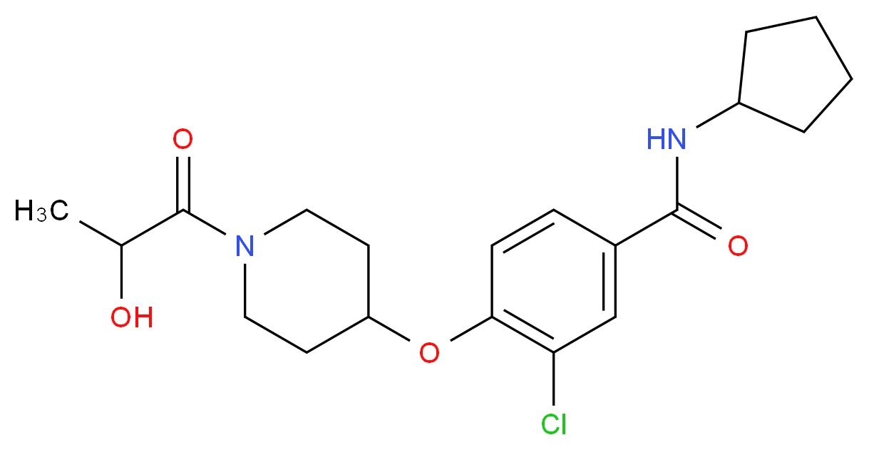 3-chloro-N-cyclopentyl-4-[(1-lactoylpiperidin-4-yl)oxy]benzamide_分子结构_CAS_)