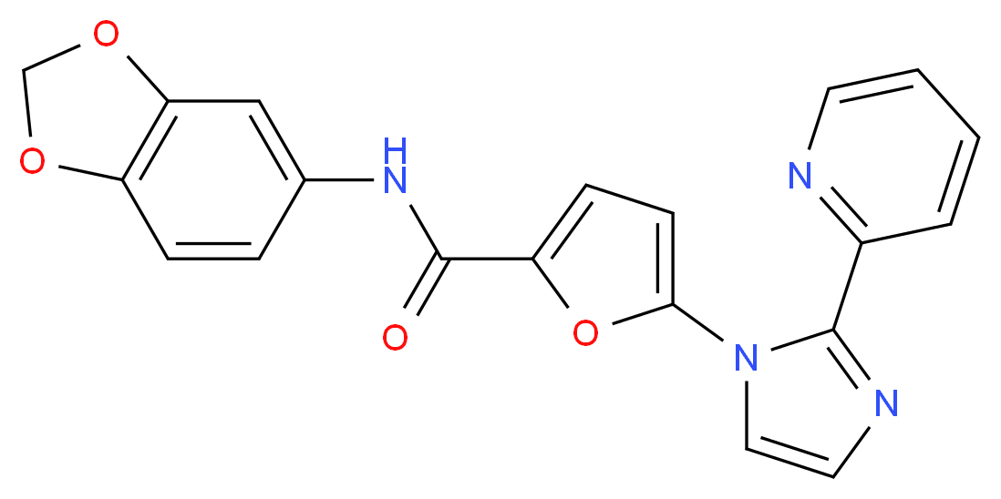 N-1,3-benzodioxol-5-yl-5-(2-pyridin-2-yl-1H-imidazol-1-yl)-2-furamide_分子结构_CAS_)