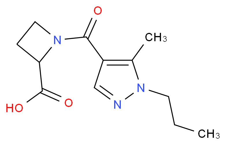 1-[(5-methyl-1-propyl-1H-pyrazol-4-yl)carbonyl]-2-azetidinecarboxylic acid_分子结构_CAS_)