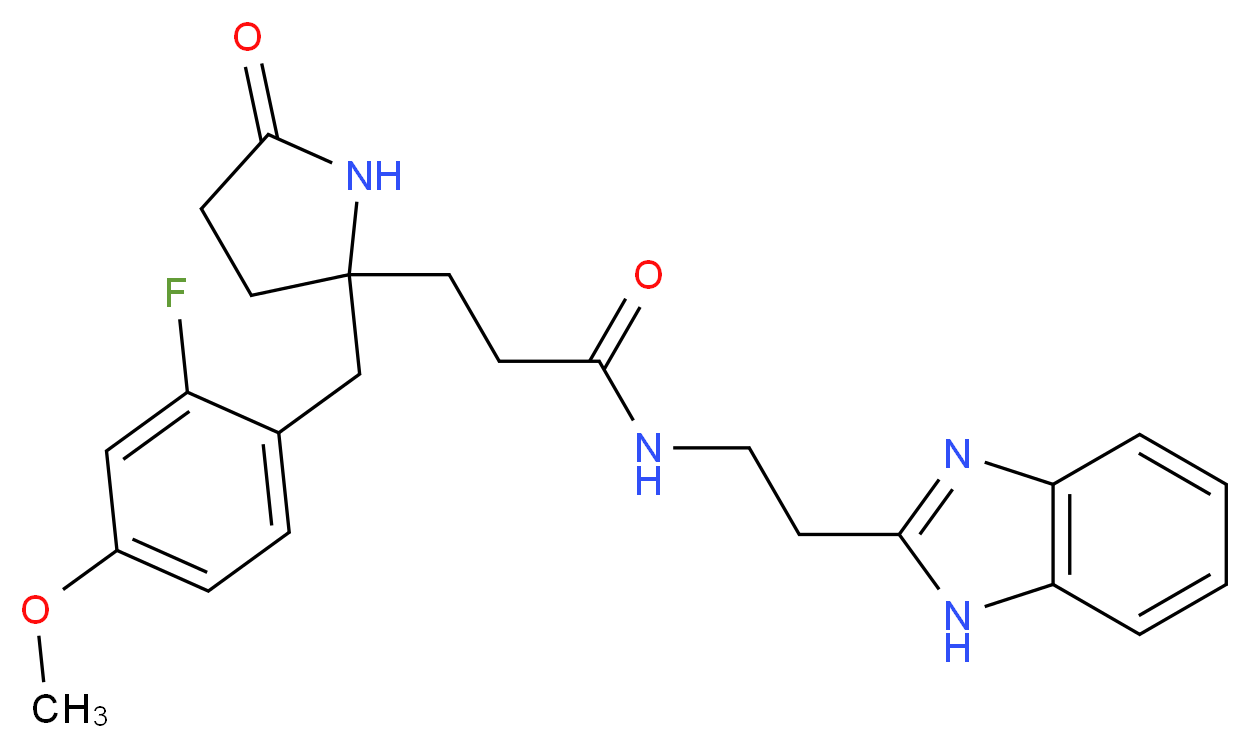 N-[2-(1H-benzimidazol-2-yl)ethyl]-3-[2-(2-fluoro-4-methoxybenzyl)-5-oxo-2-pyrrolidinyl]propanamide_分子结构_CAS_)