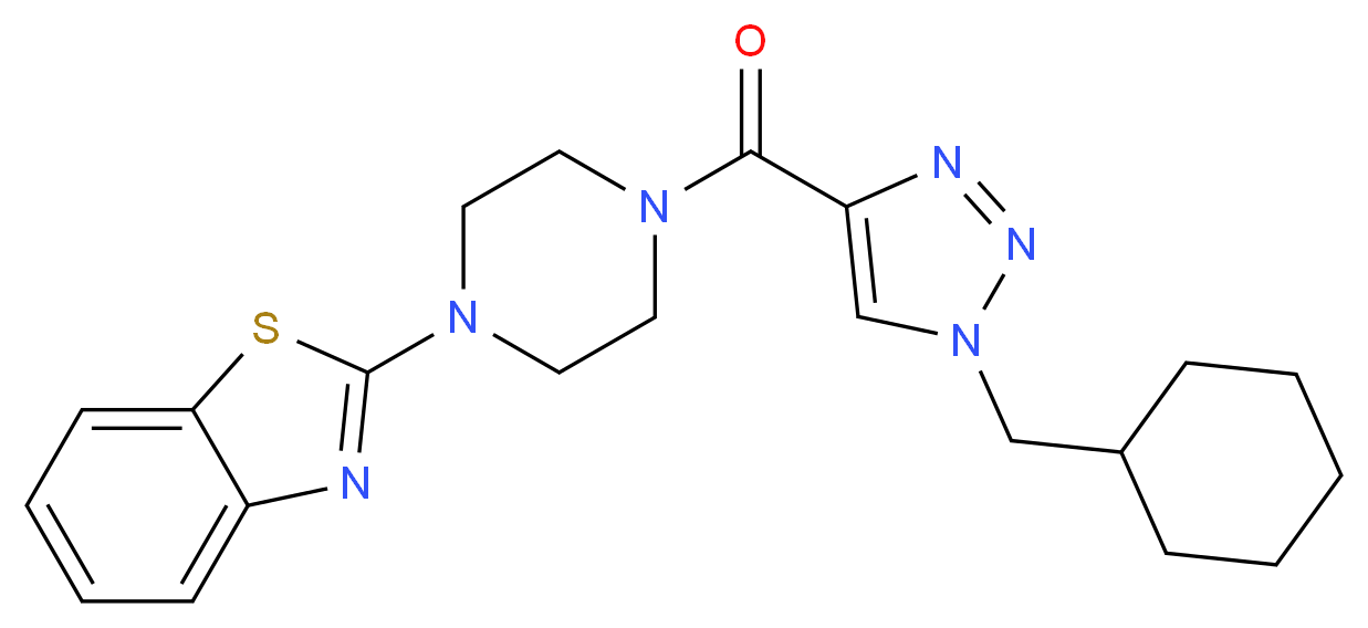 2-(4-{[1-(cyclohexylmethyl)-1H-1,2,3-triazol-4-yl]carbonyl}-1-piperazinyl)-1,3-benzothiazole_分子结构_CAS_)