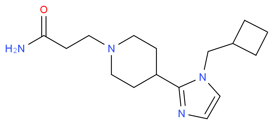 3-{4-[1-(cyclobutylmethyl)-1H-imidazol-2-yl]-1-piperidinyl}propanamide_分子结构_CAS_)
