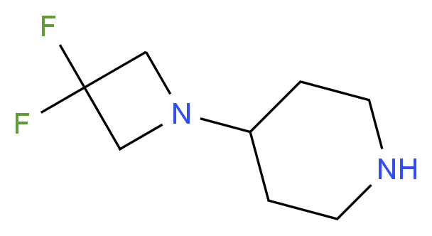 4-(3,3-difluoroazetidin-1-yl)piperidine_分子结构_CAS_1093066-73-9