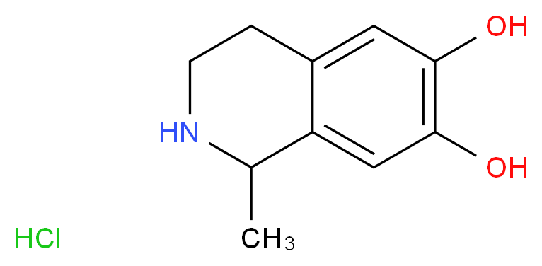 1-methyl-1,2,3,4-tetrahydroisoquinoline-6,7-diol hydrochloride_分子结构_CAS_70681-20-8