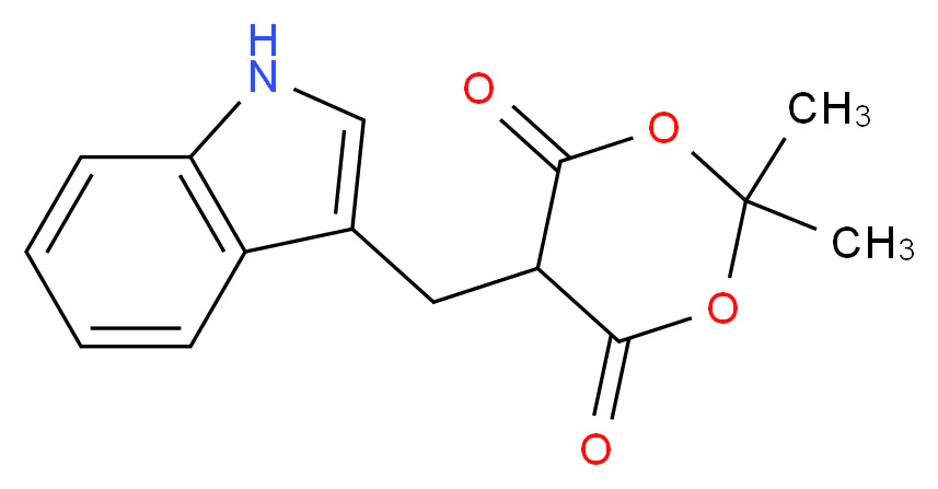 5-(1H-indol-3-ylmethyl)-2,2-dimethyl-1,3-dioxane-4,6-dione_分子结构_CAS_72651-98-0