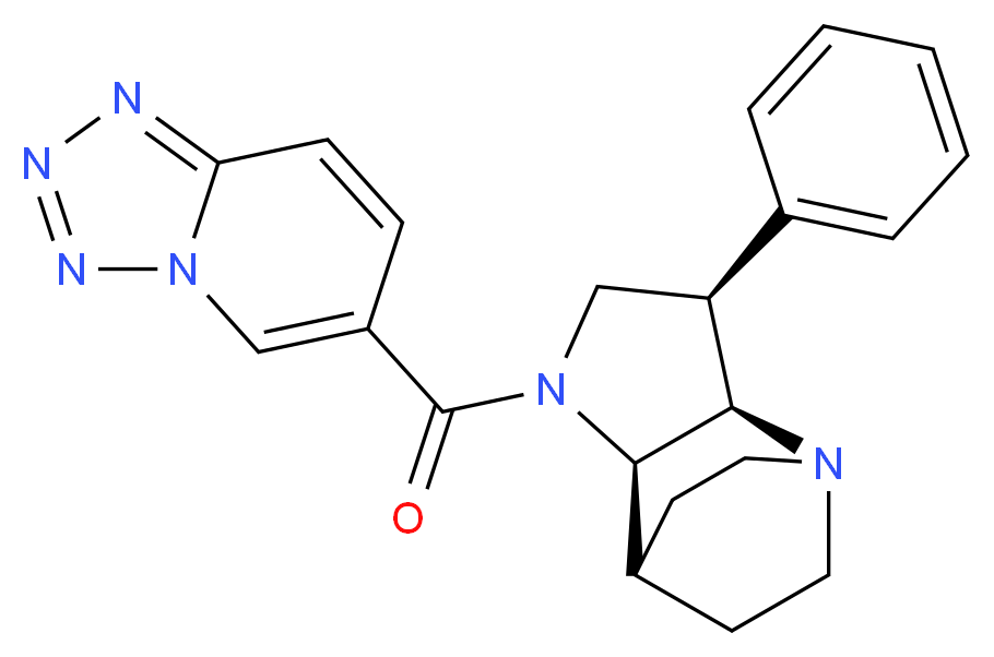 (3R*,3aR*,7aR*)-3-phenyl-1-(tetrazolo[1,5-a]pyridin-6-ylcarbonyl)octahydro-4,7-ethanopyrrolo[3,2-b]pyridine_分子结构_CAS_)