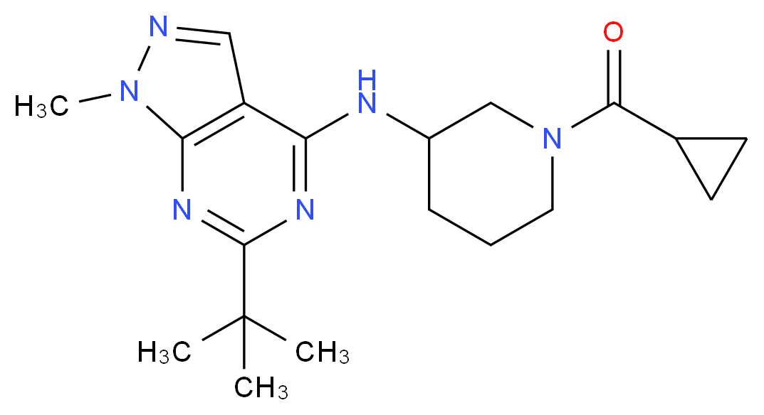 6-tert-butyl-N-[1-(cyclopropylcarbonyl)-3-piperidinyl]-1-methyl-1H-pyrazolo[3,4-d]pyrimidin-4-amine_分子结构_CAS_)