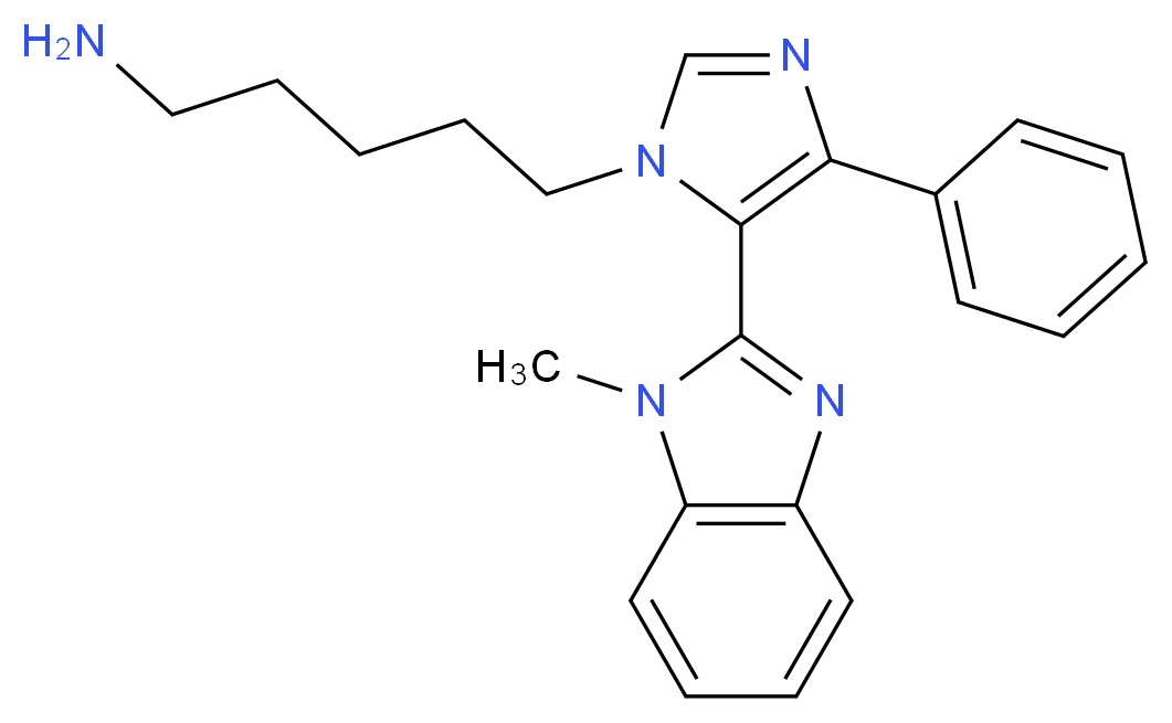 5-[5-(1-methyl-1H-benzimidazol-2-yl)-4-phenyl-1H-imidazol-1-yl]pentan-1-amine_分子结构_CAS_)